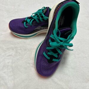 Saucony Women's Purple and Teal Endorphin Speed 2 Athletic Running Shoes.